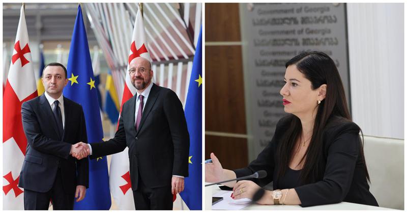 "გავრცელებული ცრუ ინფორმაცია, რომ ირაკლი ღარიბაშვილის და შარლ მიშელის ბრიფინგი გაუქმდა, არის  პრემიერის წარმატებული ვიზიტის გადაფარვის მცდელობა"  - ნინო გიორგობიანი