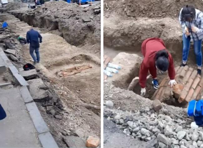 თბილისში, წერეთლის გამზიზრე მიმდინარე სარეაბილიტაციო სამუშაოების დროს, ისტორიული სამარახები აღმოაჩინეს - ადგილზე არქეოლოგები მუშაობენ (ვიდეო)