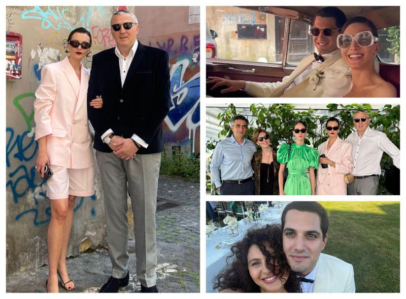 Vera Wang-ის საქორწილო კაბა, პატარძლის დედა მოკლე შარვლით, "ოცნების" დეპუტატი და სხვა ცნობილი სტუმრები - ფოტოები თაკო ნაცვლიშვილის იტალიური ქორწილიდან