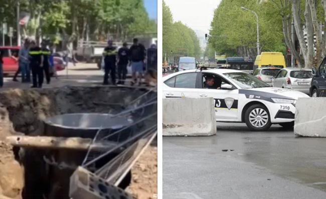 წერეთლის გამზირზე, სადაც გზის სარეაბილიტაციო სამუშაოები მიმდინარეობს, ორმოში მოქალაქე ჩავარდა (ვიდეო)