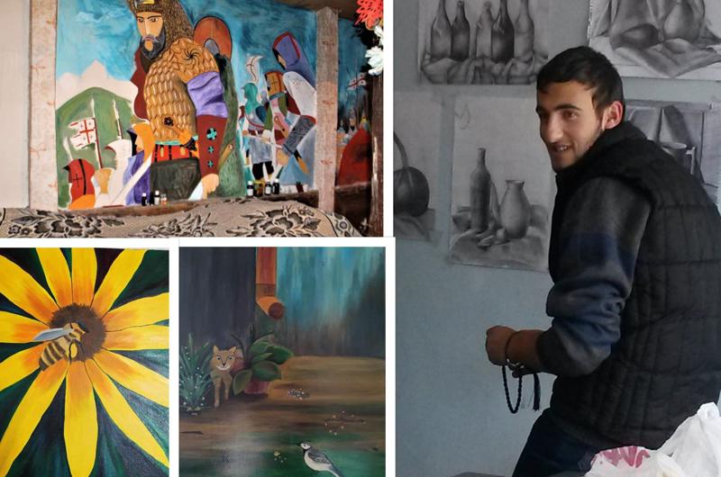 "როგორც ყველა ხელოვანს, მეც მსურს, ჩემი სახელოსნო მქონდეს" - თვითნასწავლი მხატვარი, რომელმაც ჯავახეთში საკუთარი, ორსაუკუნოვანი ოდა "ვეფხისტყაოსნის" გმირებით მოხატა