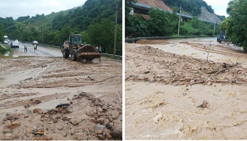 ძლიერი წვიმის შედეგად ჩამოსული შვავი - რა ხდება რიკოთზე, სადაც ამ დროისთვის მოძრაობა შეზღუდულია (ფოტოები)