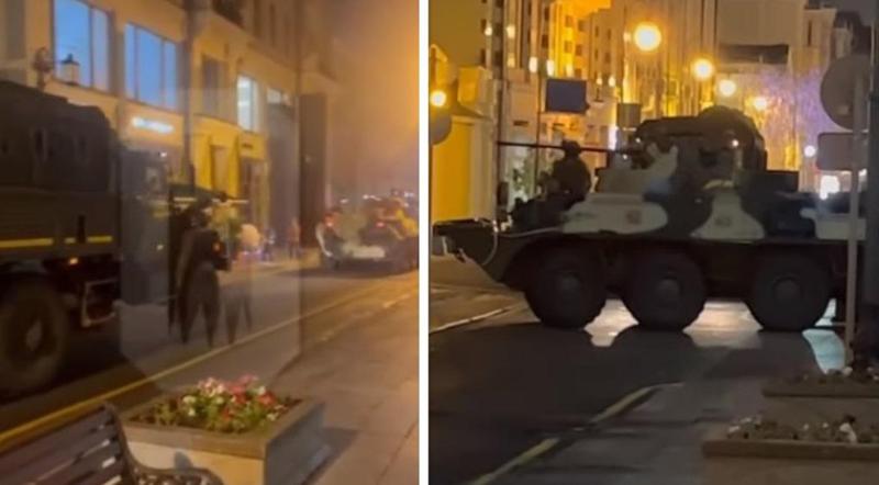 რამდენიმე BTR და ჯავშანტრასპორტიორი - მოსკოვში სამხედრო ტექნიკა გამოჩნდა: რა კადრები ვრცელდება სოციალურ ქსელში (ვიდეო)