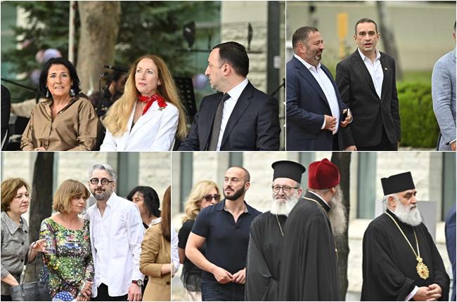 პრეზიდენტი, პრემიერი, ოპოზიციის წარმომადგენლები, პატიმრობიდან გათავისუფლებული ნიკა გვარამია, ირაკლი ალასანია და სხვანი - ფოტოები აშშ-ის დამოუკიდებლობის დღის აღსანიშნავი ღონისძიებიდან