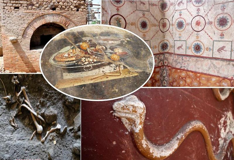 უნიკალური აღმოჩენა: პომპეის გათხრებისას არქეოლოგებმა ახალ არტეფაქტებს მიაკვლიეს -"უძველესი პიცა", პურის საცხობი ღუმელი და შთამბეჭდავი კედლის მხატვრობა