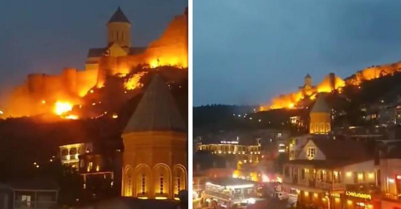 ნარიყალას მიმდებარე ტერიტორიაზე ხანძარია (ვიდეო)