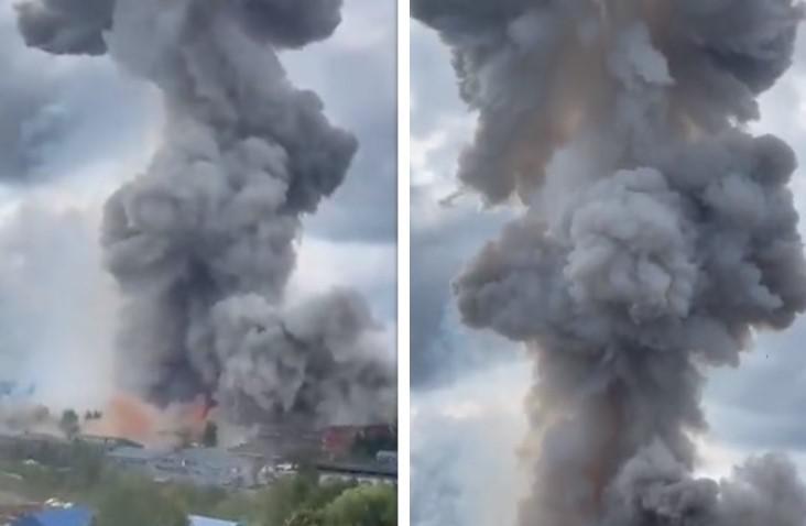 ძლიერი აფეთქება მოსკოვის ოლქში - რა კადრები ვრცელდება მედიაში (ვიდეო)