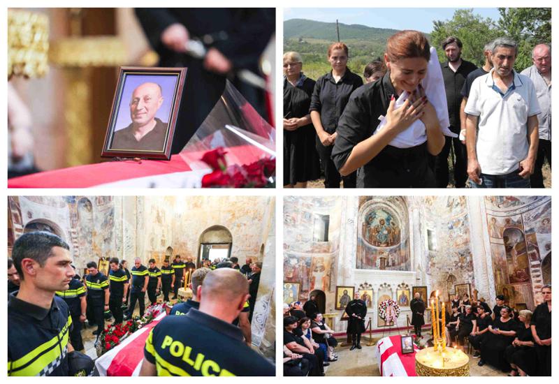 შოვში დაღუპული პოლიციელი მირიან ჭელიძე სამხედრო პატივით დაკრძალეს (ფოტოები)