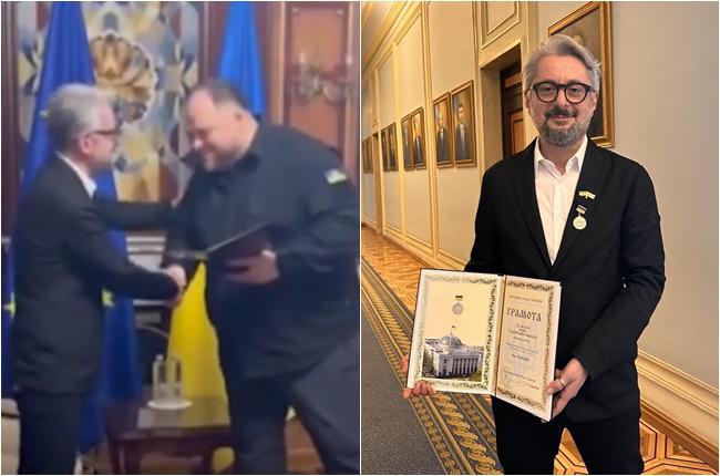 უკრაინაში ნიკა გვარამია დააჯილდოვეს - მას მედალი რადას თავმჯდომარე რუსლან სტეფანჩუკმა გადასცა და მადლობა ქართულად გადაუხადა (ვიდეო)