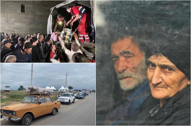 ავტობუსებით, მანქანებით, ფეხით... - მთიანი ყარაბაღიდან ლტოლვილთა კოლონები არ წყდება: "დღეს ვტოვებთ ჩვენს სახლებს, აზერბაიჯანელები არ გვჭირდება...“ (ფოტო)