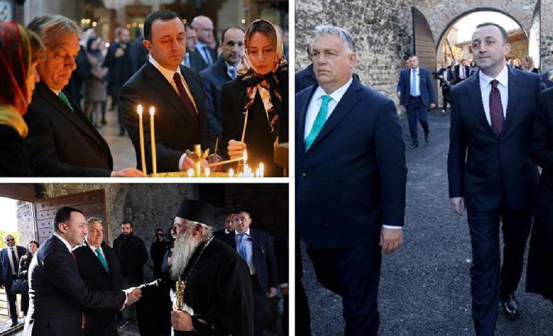 ვიქტორ ორბანი და ირაკლი ღარიბაშვილი, მეუღლეებთან ერთად, ალავერდის ტაძარში იმყოფებოდნენ - უნგრეთის პრემიერ-მინისტრის ვიზიტის დეტალები (ფოტოები)