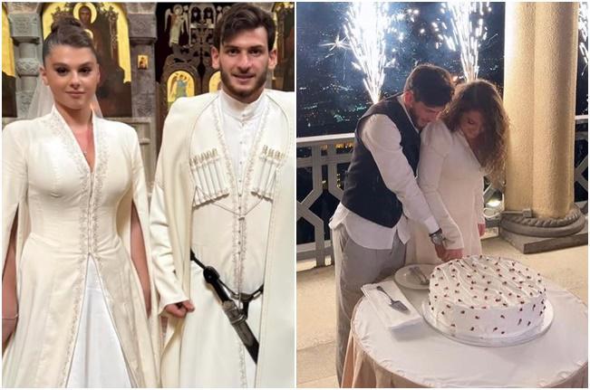 "ნიცას ორივე კაბა და ხვიჩას ჩოხაც ჩვენი შეკერილია " - როგორ შეიქმნა ხვიჩა კვარაცხელიასა და ნიცა თავაძის საქორწინო სამოსი? (ფოტოები)