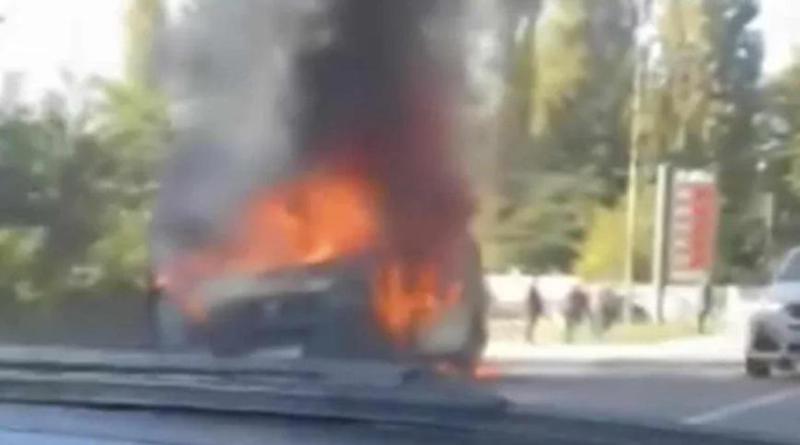 ქუთაისი-სამტრედიის გზაზე სასწრაფო-სამედიცინო დახმარების მანქანა დაიწვა