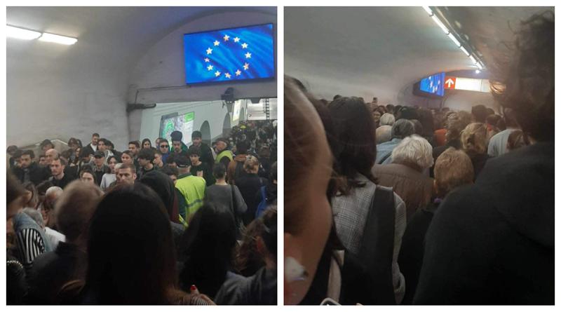 თბილისის მეტრო გადატვირთულია - კადრები "ვაგზლის მოედნიდან" (ფოტო+ვიდეო)