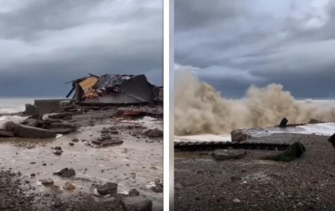 "პირველ სანაპირო ზოლში კაფეები განადგურდა, კერძო სახლები დაიტბორა, დაიტბორა სასასაფლაო" - ოკუპირებულ აფხაზეთში 7-ბალიანი შტორმია (ფოტო/ვიდეო)