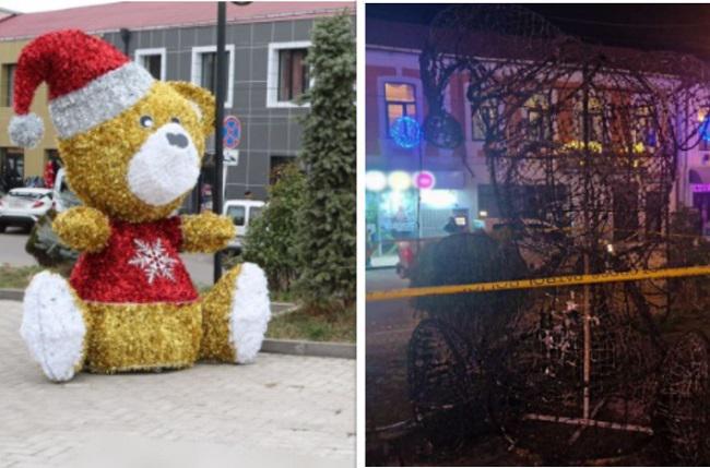 ახალციხეში, დუეტ "ჯორჯიას" კონცერტის მიმდნარეობისას, მთავარ ნაძვის ხესთან მდგარი  დეკორაცია დაიწვა