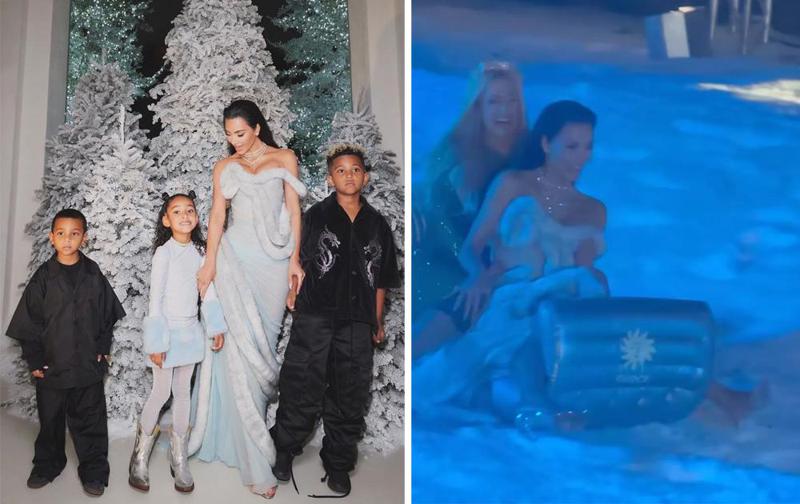 ხელოვნური თოვლი, მარხილები, ნაძვის ხეების ტყე - კიმ კარდაშიანის 60-მილიონიანი სასახლის საახალწლო დეკორაციები ზოგს თეთრ სახლს, ზოგს კი საავადმყოფოს აგონებს (ფოტოები)