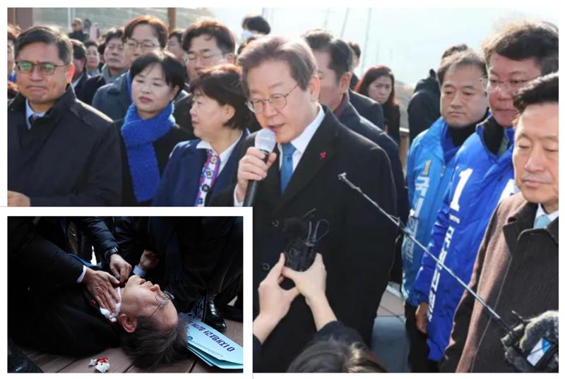 სამხრეთ კორეაში ოპოზიციის ლიდერი პრესკონფერენციის დროს ცივი იარაღით დაჭრეს - მძიმე კადრები მედიაში ვრცელდება