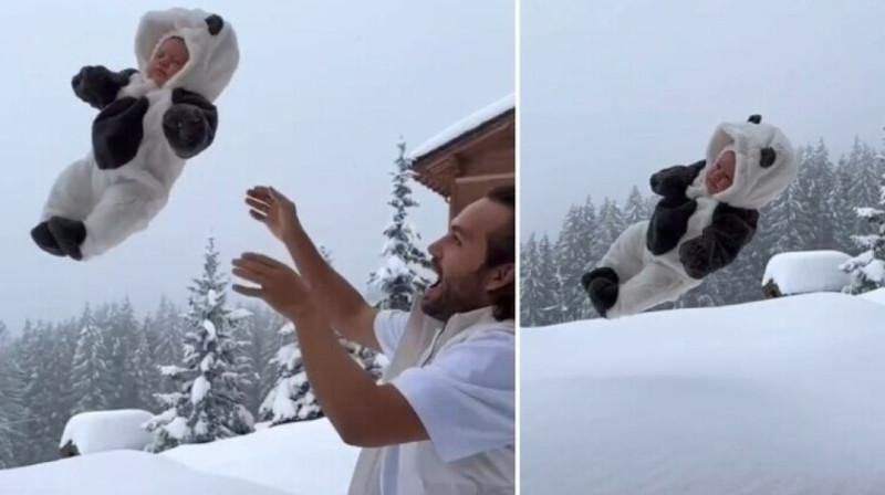 შოკისმომგვრელი კადრები - რუსი ბლოგერი ახალშობილ შვილს თოვლში ისვრის: პუბლიკა ნანახმა აღაშფოთა (ვიდეო)