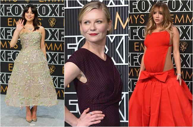 ჯენა ორტეგა, სელენა გომესი, ფეხმძიმე სუკი უოთერჰაუსი და სხვები "ემის" 75-ე დაჯილდოებაზე (ფოტოები)