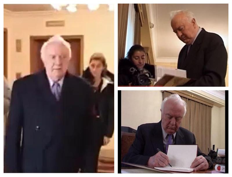 უნიკალური ვიდეო: ედუარდ შევარდნაძე "ვარდების რევოლუციის"  შემდეგ პრეზიდენტის კაბინეტს ტოვებს - როგორ ახარისხებს ნივთებს და ემშვიდობება თანამშრომლებს