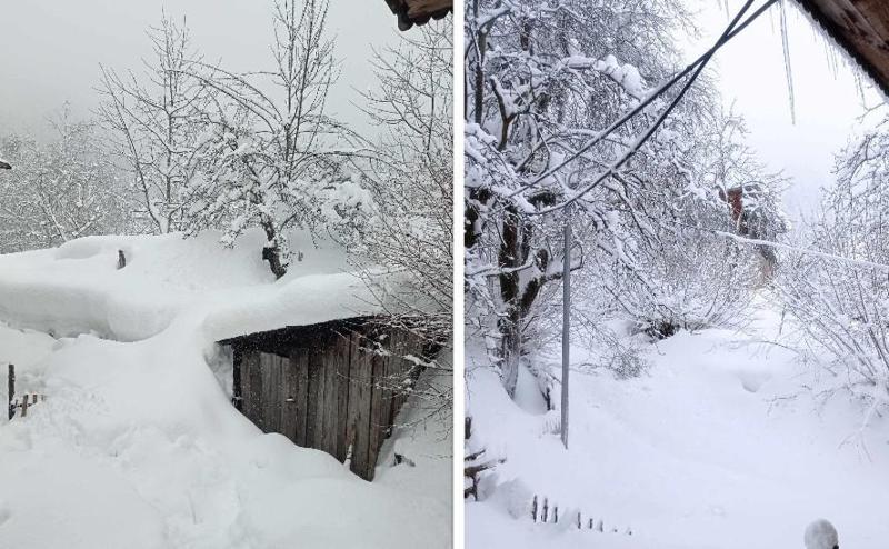 თოვლში ჩაფლული სახლები - რა ხდება აჭარაში: ფოტოები შუახევიდან