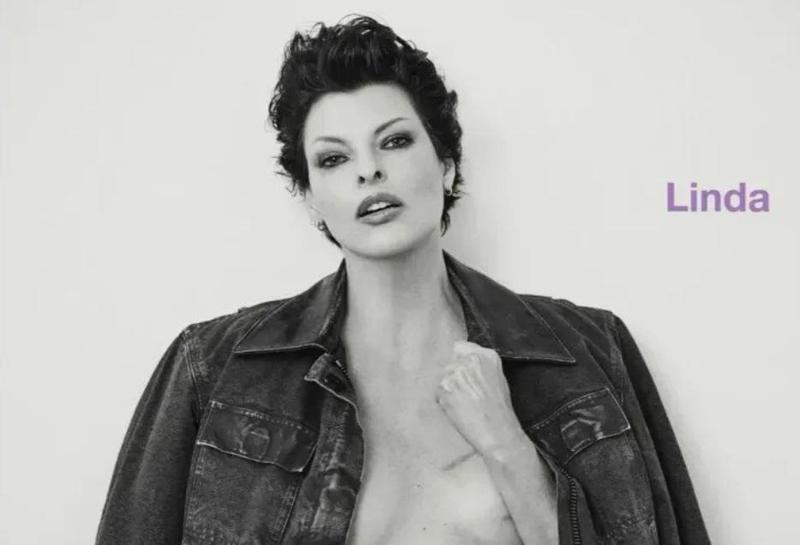 ლინდა ევანგელისტას შთამბეჭდავი ფოტოსესია - მოდელი ფოტოზე მოკვეთილი მკერდის შედეგად დარჩენილი ნაწიბურებით გამოჩნდა