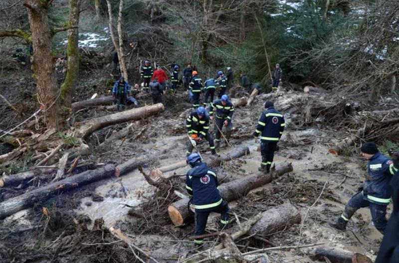 ხაშურში, სოფელ ტაშისკართან, ფერდობიდან ღელეს მიმართულებით, მიწის მასა და ხეები ჩამოიშალა