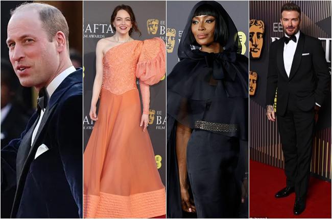 პრინცი, ემა სტოუნი, დევიდ ბექჰემი, ნაომი კემპბელი და სხვები BAFTA-ს დაჯილდოების ცერემონიალზე -  ფოტოები წითელი ხალიჩიდან