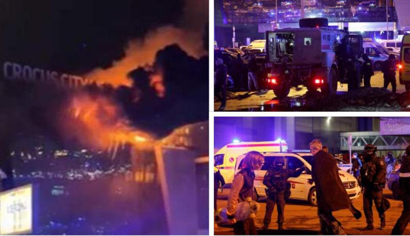 ჩამოინგრა შენობის სახურავის ნაწილი და არსებობს საფრთხე, რომ ჩამოინგრეს ერთ-ერთი სართული - რა ვიცით მოსკოვში მომხდარ თავდასხმაზე, რომელსაც კრემლში "სისხლიანი ტერაქტი უწოდეს" (ფოტოები)