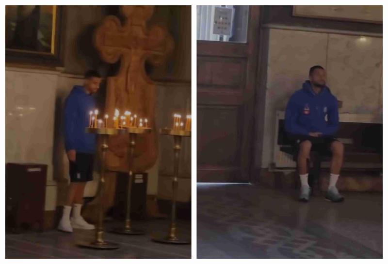 საბერძნეთის ნაკრების ფეხბურთელები ტაძარში, ისტორიული მატჩის დაწყებამდე - რა კადრები ვრცელდება?