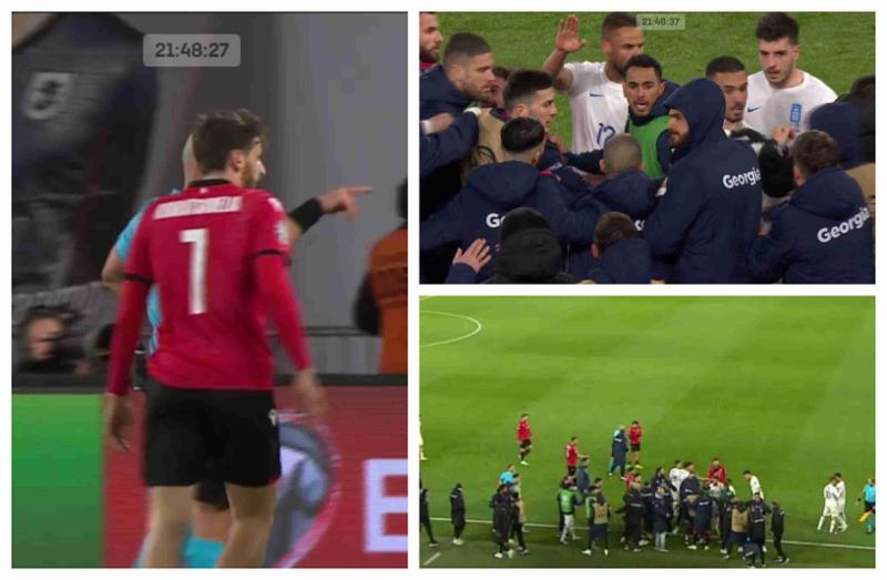 უშეღავათო ბრძოლა, ქართველების შტურმი ტაიმის  ბოლო წუთებში, შეხლა-შემოხლა  და წითელი ბარათი -  საქართველო-საბერძნეთის თამაშის პირველი ტაიმი ფრედ დასრულდა