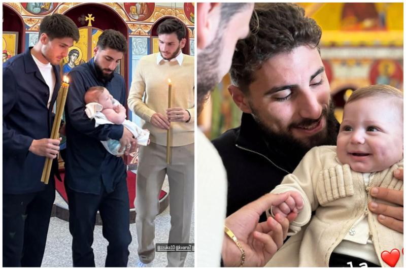 ზურიკო დავითაშვილმა შვილი მონათლა - პატარას ერთ-ერთი ნათლია ხვიჩა კვარაცხელიაა (ფოტოები)