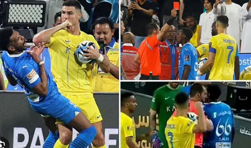 კრიშტიანუ რონალდუმ ფეხბურთელს იდაყვი ჩაარტყა, წითელი ბარათის მიღების შემდეგ კი მსაჯს მუშტი მოუღერა - სკანდალური მატჩი საუდის არაბეთში (ფოტო/ვიდეო)