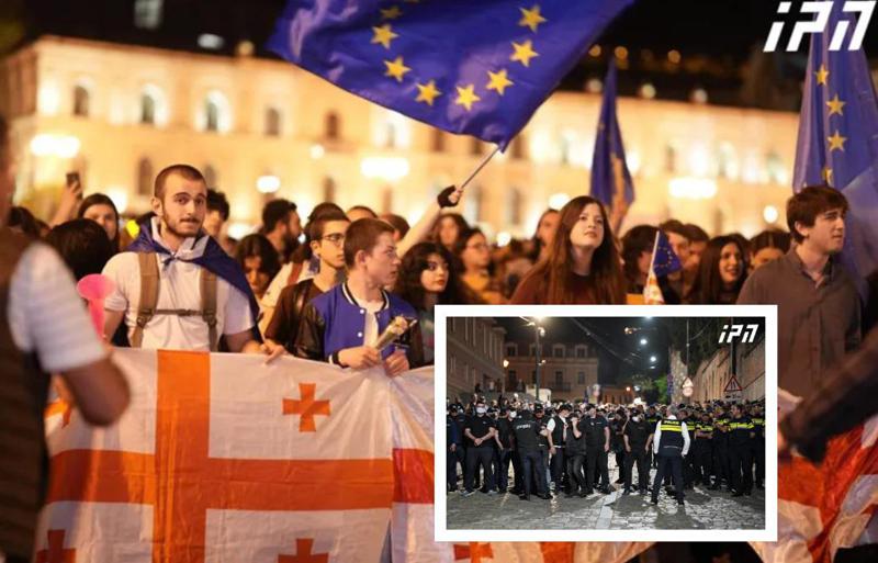 აქციის მონაწილეები  “ქართული ოცნების” ოფისთან მივიდნენ - ტერიტორიაზე პოლიციას კორდონი აქვს გაკეთებული