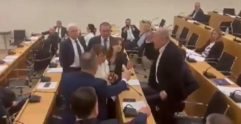 დაპირისპირება დეპუტატებს შორის - კომიტეტის სხდომაზე ხატია დეკანოიძემ გურამ მაჭარაშვილს წყლის ბოთლი ჩაარტყა (ვიდეო)