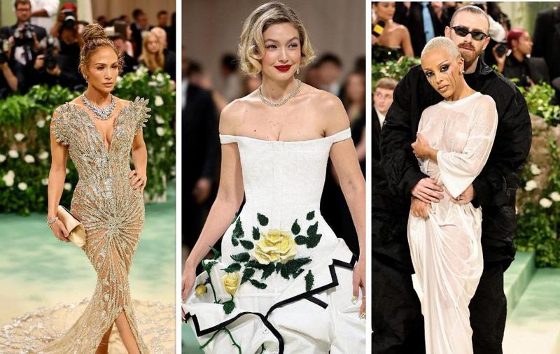 ვარსკვლავთცვენა წითელ ხალიჩაზე, შთამბეჭდავი კაბები და გურამ გვასალია ქანიე ვესტის სტილში - ვის რა ეცვა 2024 წლის Met Gala-ზე (ფოტოები)