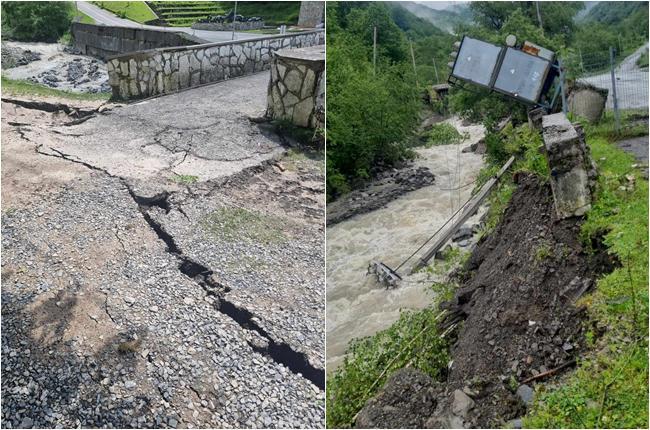 ლელა რაზიკაშვილი ჩარგალში, ვაჟა-ფშაველას მუზეუმთან მეწყრული პროცესების თაობაზე ინფორმაციას ავრცელებს (ფოტო/ვიდეო)