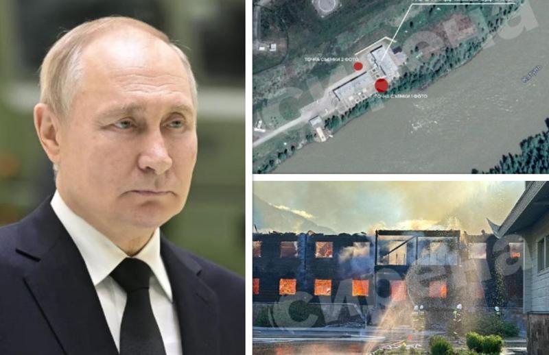 ალთაიში პუტინის საიდუმლო რეზიდენციის ერთ-ერთი შენობა დაიწვა - რა ფოტოები ვრცელდება მედიაში