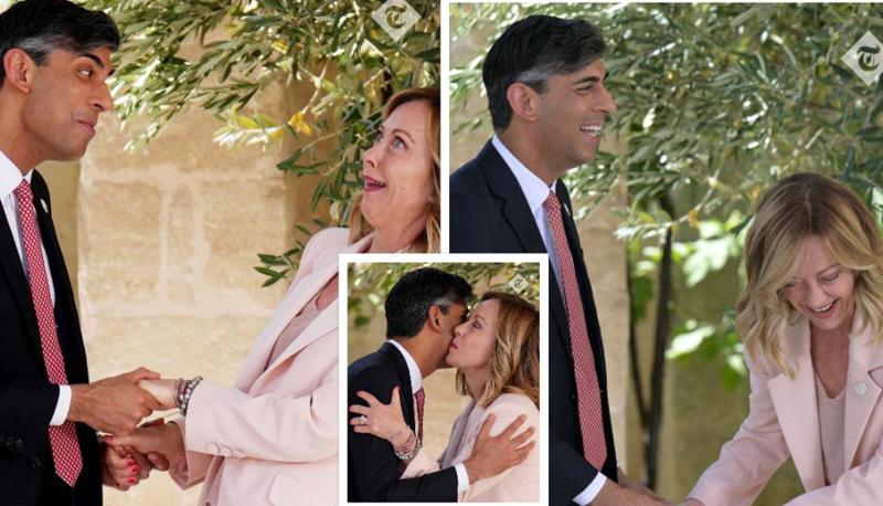 გულიანი სიცილი, იტალიური ტემპერამენტი და თბილი დახვედრა -  როგორ შეეგება იტალიის პრემიერი ჯორჯია მელონი ბრიტანელ კოლეგას (ფოტოები)