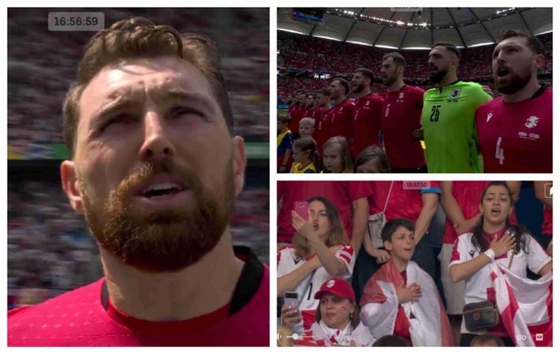 მეორე ისტორიული მატჩის ემოციური გახსნა: საქართველოს ჰიმნი და ატირებული ქომაგები - კადრები ჰამბურგიდან