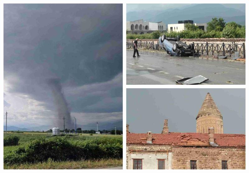 ქარბორბალა კახეთში: განადგურებულია ინფრასტრუქტურა, დაზიანდა ალავერდის მონასტრის გუმბათი - ფოტოები სტიქიის ადგილიდან