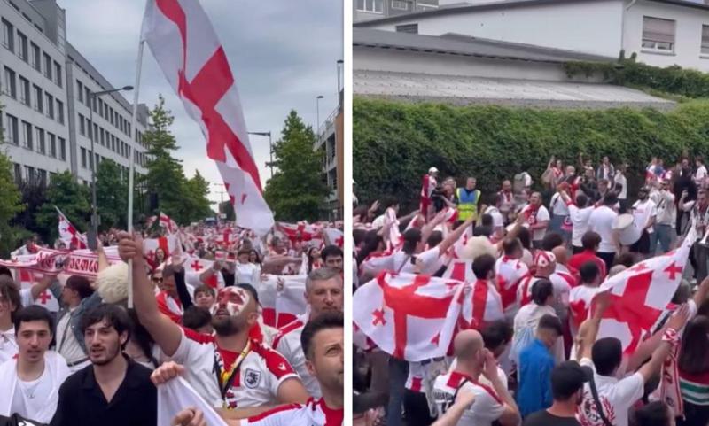 ასობით ქართველი გულშემატკივრის მსვლელობა - რა ხდება ამ წუთებში კიოლნის ქუჩებში: ესპანეთი-საქართველოს მატჩამდე ტემპერატურა სულ უფრო მატულობს (ვიდეო)