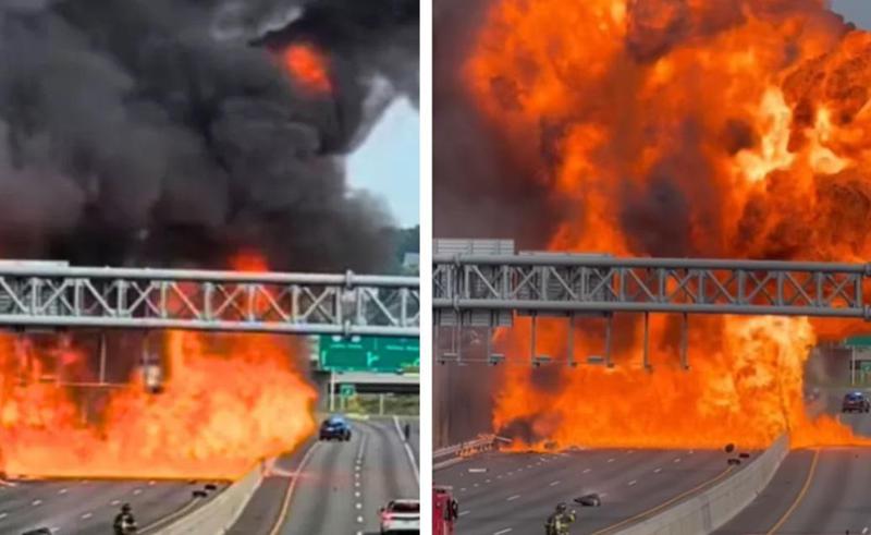 ნიუ ჯერსიში სატვირთო ავტომობილი აფეთქდა - "ჯერ ავტობუსს, შემდეგ კი ბარიერს დაეჯახა" (ვიდეო)