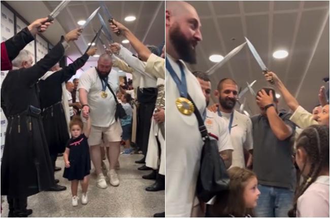 ლაშა ტალახაძე, გენო პეტრიაშვილი და გივი მაჭარაშვილი ოლიმპიადიდან დაბრუნდნენ - დახვედრა აეროპორტში (ფოტო, ვიდეო)