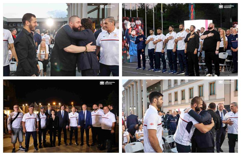"50 000 პრემია გუნდის ყველა წევრს, რომელსაც მედალი არ მოუგია" - რა ხდებოდა ოლიმპიელების დახვედრის ღონისძიებაზე: ვინ ესწრებოდა მიღებას (ფოტოები)