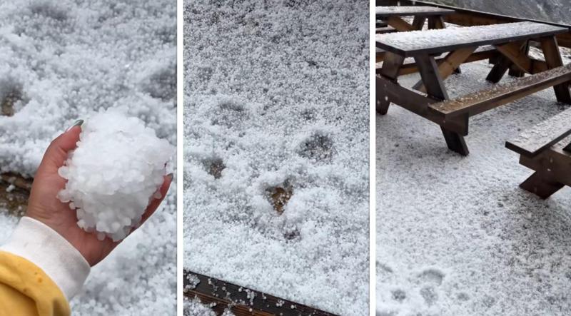 ძლიერი სეტყვა ყაზბეგში - რა კადრები ვრცელდება სოციალურ ქსელში (ვიდეო)