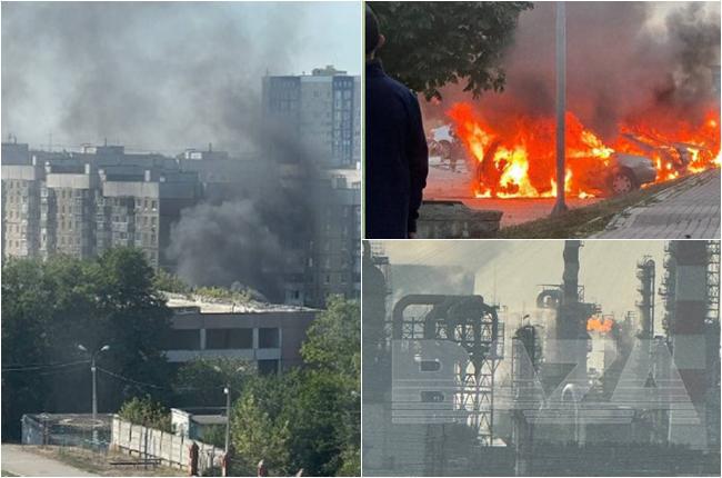 დრონებით მასობრივი თავდასხმა რუსეთზე: მოსკოვის მახლობლად ცეცხლი გაუჩნდა ელექტროსადგურსა და ნავთობბაზას, შეჩერდა ფრენები, აფეთქებები ისმოდა ბელგოროდში - ღამის ქრონიკა