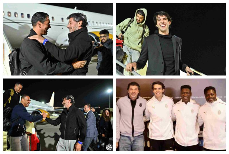 "თითქოს წარსულში დავბრუნდი და ისევ ის პატარა "კალა" ვარ" - "მილანის" ლეგენდები თბილისში  და კახა კალაძის დახვედრა: (ფოტოები)