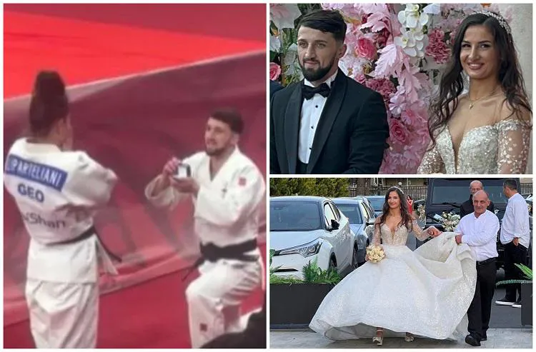 ძიუდოისტი წყვილი, რომელთა ხელის თხოვნის ვიდეო ვირუსულად გავრცელდა, დაქორწინდა - ეთერ ლიპარტელიანისა და თემურ ნოზაძის ფოტოები